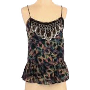 Teen Vogue collab with Macy's Style Labs beaded peacock cami size S
